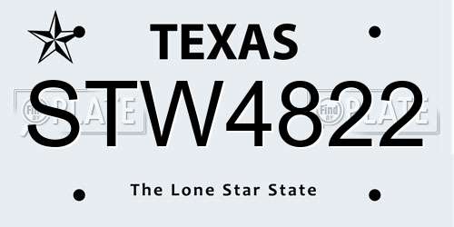 STW4822 Texas License Plate
