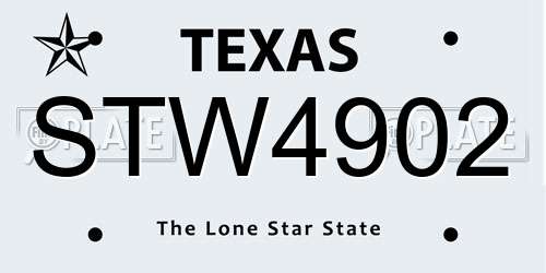 STW4902 Texas License Plate