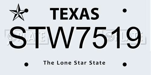 STW7519 Texas License Plate