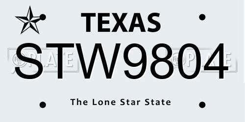 STW9804 Texas License Plate