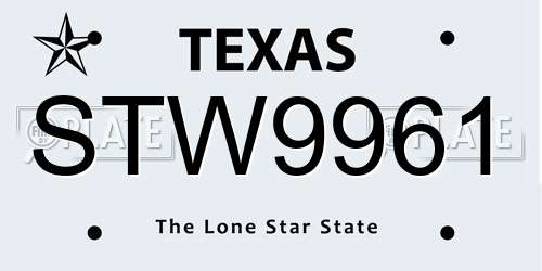 STW9961 Texas License Plate