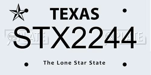 STX2244 Texas License Plate