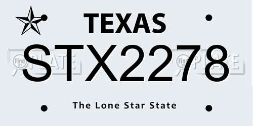 STX2278 Texas License Plate