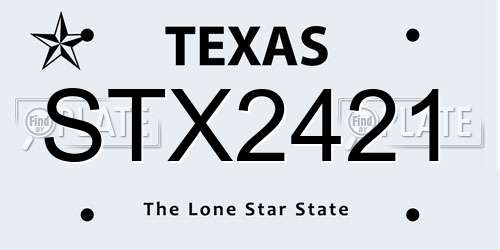 STX2421 Texas License Plate