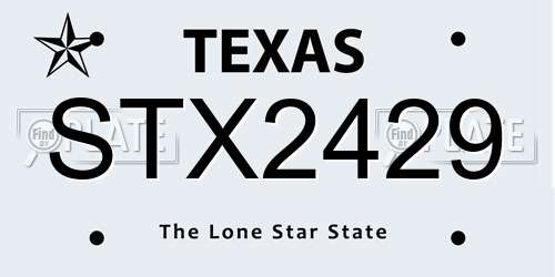 STX2429 Texas License Plate