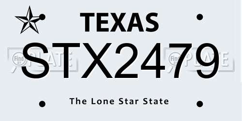 STX2479 Texas License Plate