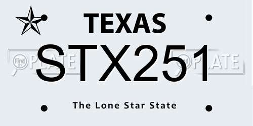 STX251 Texas License Plate