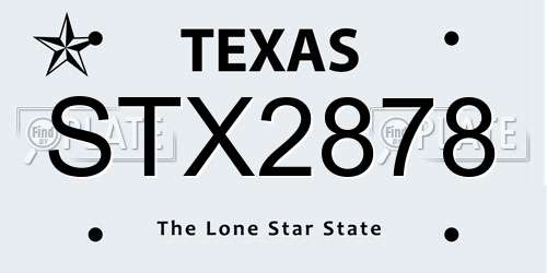 STX2878 Texas License Plate