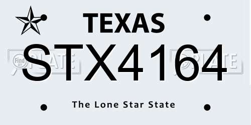 STX4164 Texas License Plate