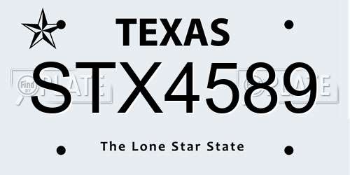 STX4589 Texas License Plate