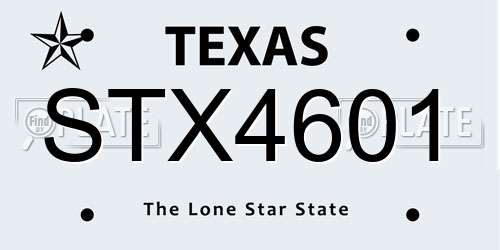 STX4601 Texas License Plate