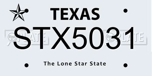 STX5031 Texas License Plate