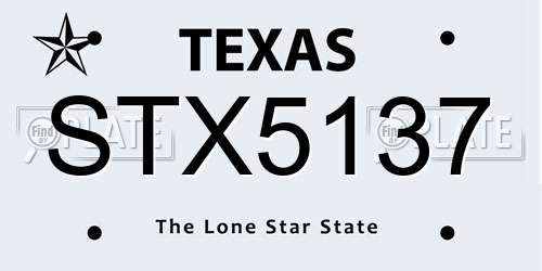 STX5137 Texas License Plate