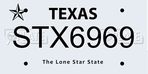 STX6969 Texas License Plate