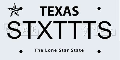 STXTTTS Texas License Plate