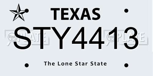 STY4413 Texas License Plate