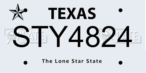 STY4824 Texas License Plate