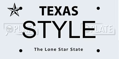 STYLE Texas License Plate
