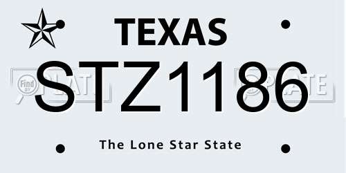 STZ1186 Texas License Plate