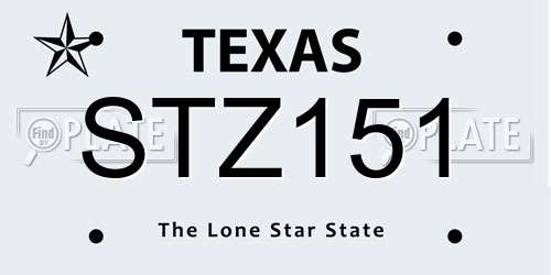 STZ151 Texas License Plate