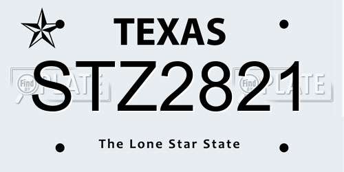 STZ2821 Texas License Plate
