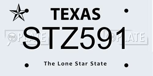 STZ591 Texas License Plate