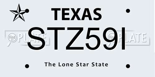STZ59I Texas License Plate