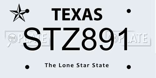 STZ891 Texas License Plate