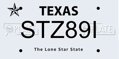 STZ89I Texas License Plate