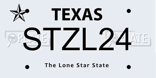 STZL24 Texas License Plate
