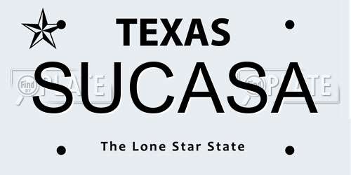 SUCASA Texas License Plate
