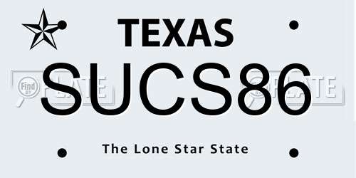 SUCS86 Texas License Plate