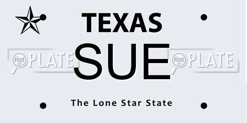 SUE Texas License Plate