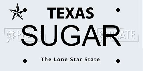 SUGAR Texas License Plate