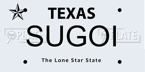 SUGOI Texas License Plate