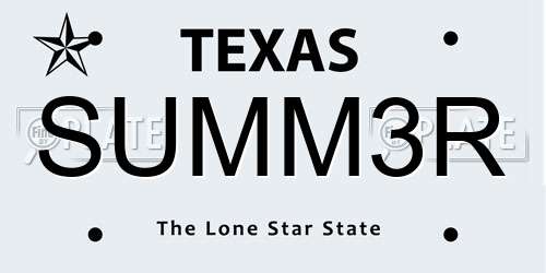 SUMM3R Texas License Plate