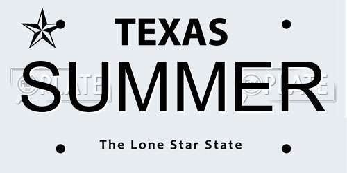 SUMMER Texas License Plate