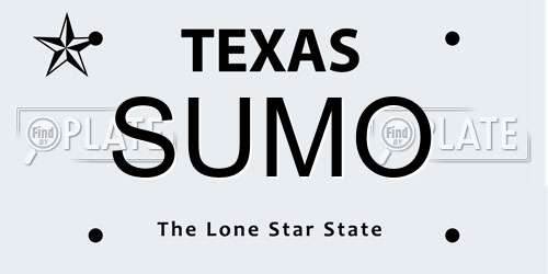 SUMO Texas License Plate