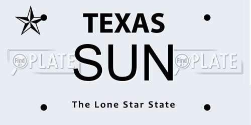 SUN Texas License Plate