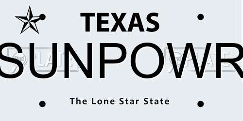 SUNPOWR Texas License Plate
