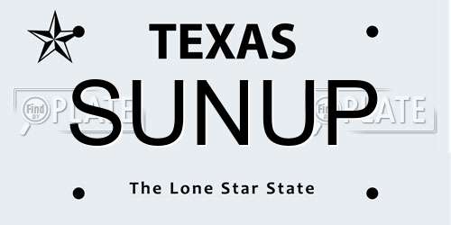 SUNUP Texas License Plate