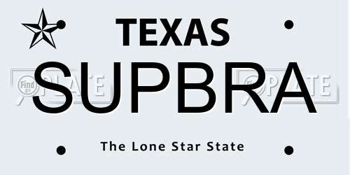 SUPBRA Texas License Plate