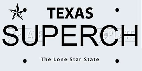 SUPERCH Texas License Plate