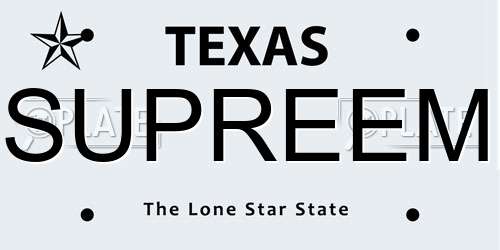 SUPREEM Texas License Plate