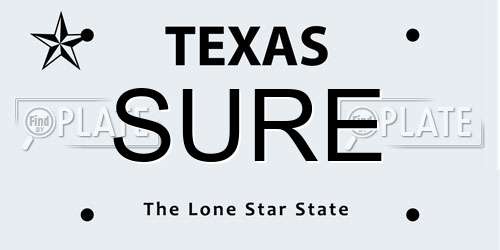 SURE Texas License Plate