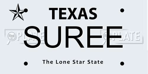 SUREE Texas License Plate