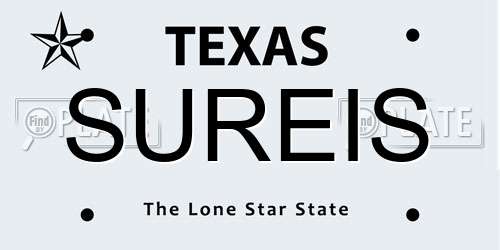 SUREIS Texas License Plate