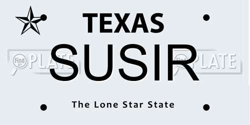 SUSIR Texas License Plate