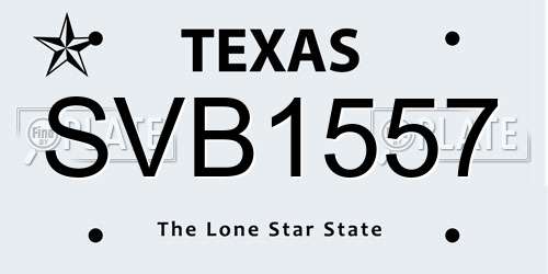 SVB1557 Texas License Plate