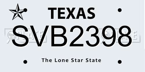 SVB2398 Texas License Plate